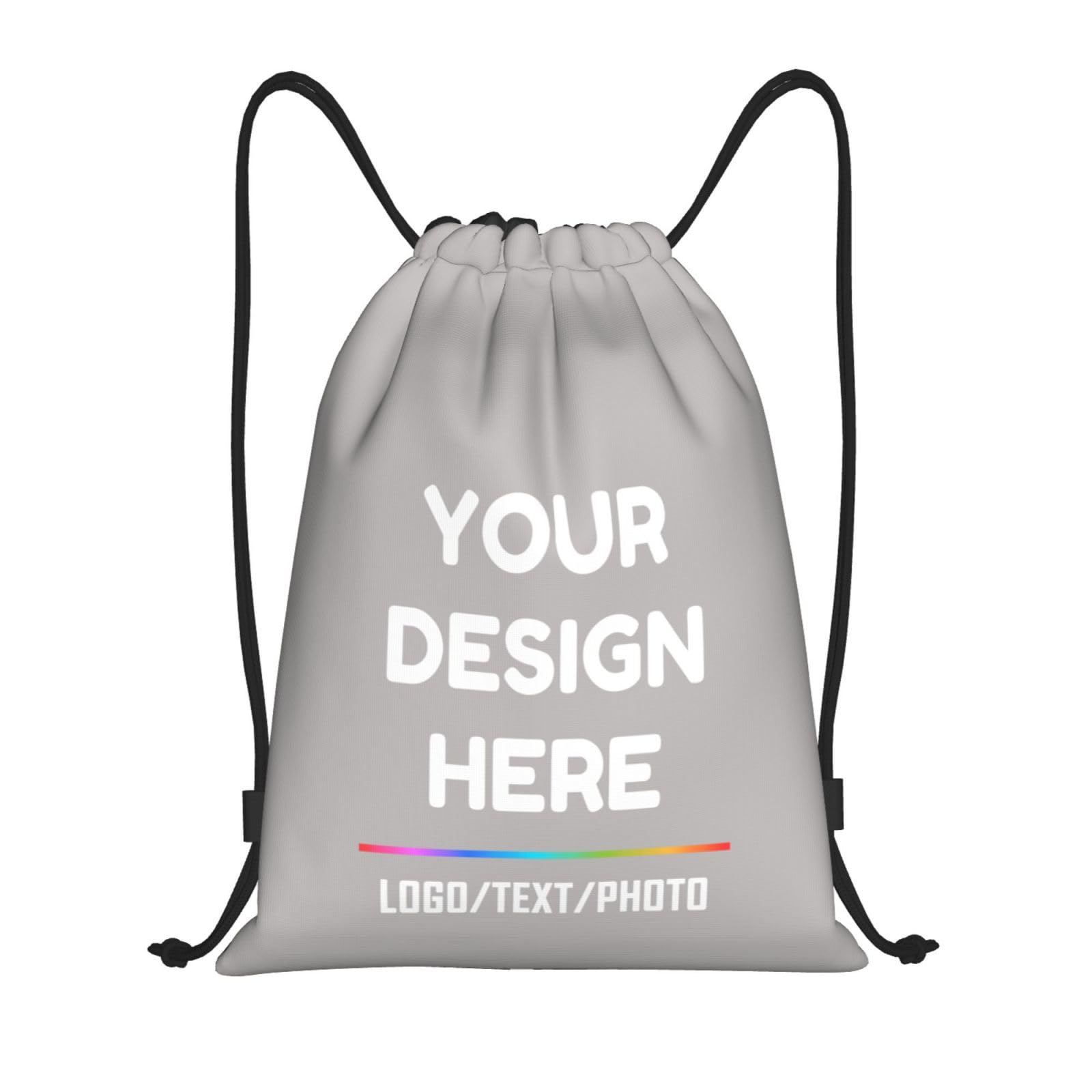 Tingwei Personalised Drawstring Bag Custom Backpack Text, Sport Bag for Men and Women, Waterproof Drawstring Bag, Swimming Bag, perfect for Training, Outdoor Fitness