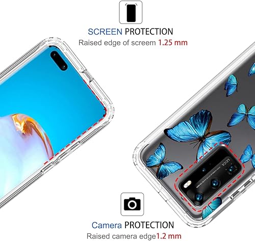 Miniatura 2 de ELS-N04 ELS-NX9 Funda para Huawei P40 Pro con protector de pantalla de vidrio templado, suave 360 cuerpo completo, a prueba de golpes, híbrida,