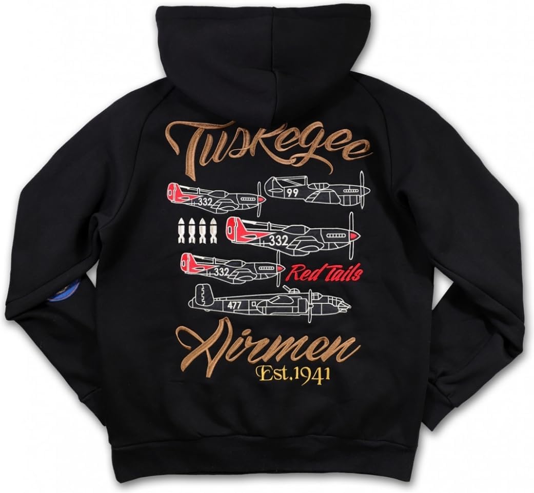 Big Boy Tuskegee Airmen S4 Pullover Mens Hoodie [Black] - ID#39380-15-225-0-0
