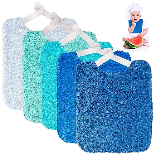 EIGHT4TWO® Baberos Bebé Impermeables y 100% Algodón - Pack de 5 Baberos con Goma para Guardería - Ideal para Bebés de 6 a 24 Meses - Fabricado en España (PACK 1)
