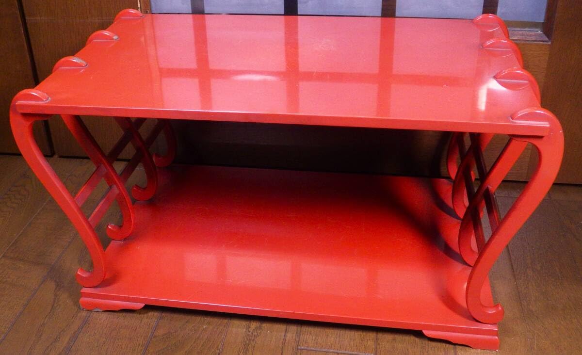 金蒔絵 黒塗 巻足 波足 花台 平卓 飾台 香炉 盆栽 木製 梨地 共箱 金蒔絵 黒塗 巻足 波足 花台 平卓 飾台 香炉 盆栽 木製