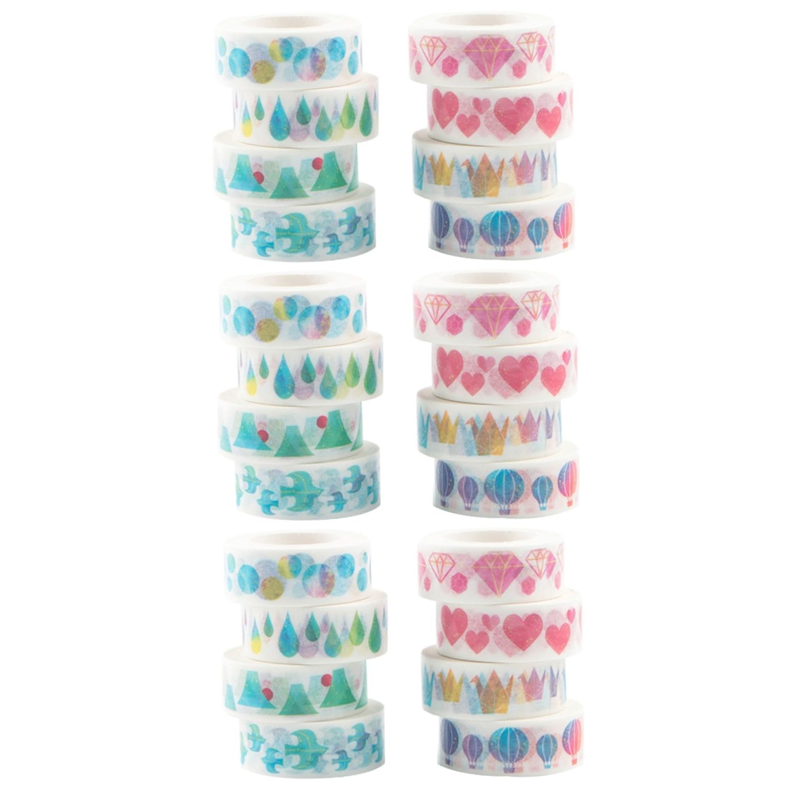 VILLCASE 24pezzi Nastro Adesivo Wasabi Da Nastro Decorativo Per Scrapbooking e Fai Da Te Per Organizzare Planner e Decorare Oggetti Confezione Variegata