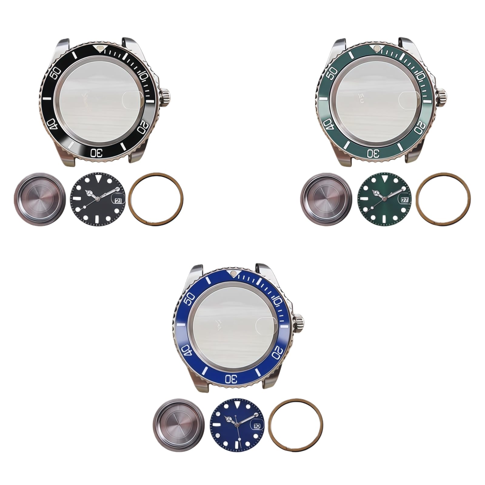Klassisches Taucherstil Uhrengehäuse 40mm Massiver Boden Saphirglas Drehbare Lünette DG2813 8215 Werk für Rolex Submariner