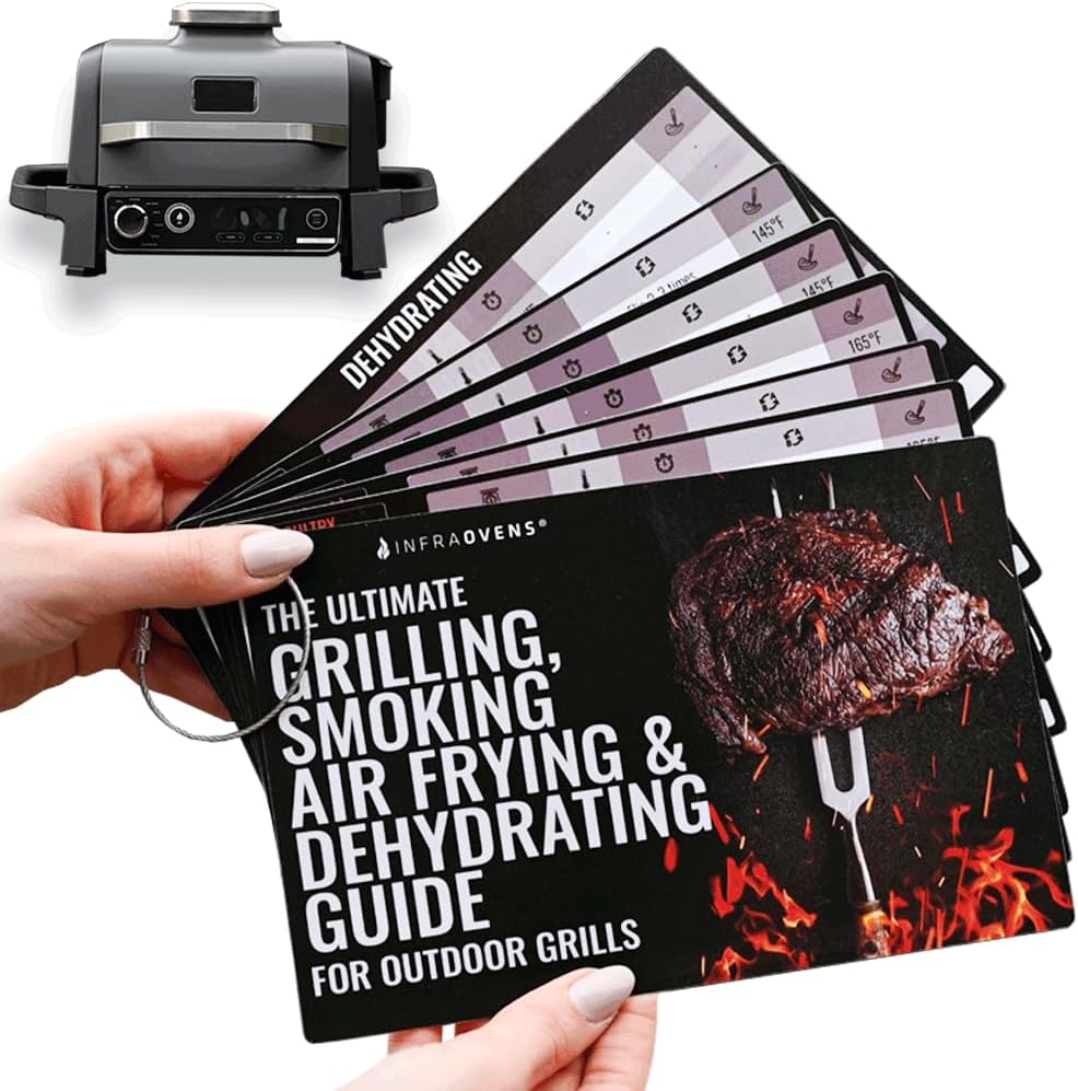 INFRAOVENS Cooking Guide Accessory Compatible with Ninja Woodfire Outdoor Grill & Smoker, Waterproof Cheat Sheet for Wood Fire OG701 OG751 7-in-1, Weather Resistant