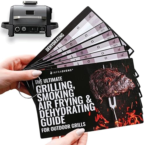 INFRAOVENS Guía de cocina accesorio para parrilla y ahumador Ninja Woodfire al aire libre, hoja de trucos impermeable para Wood Fire OG701 OG751 7
