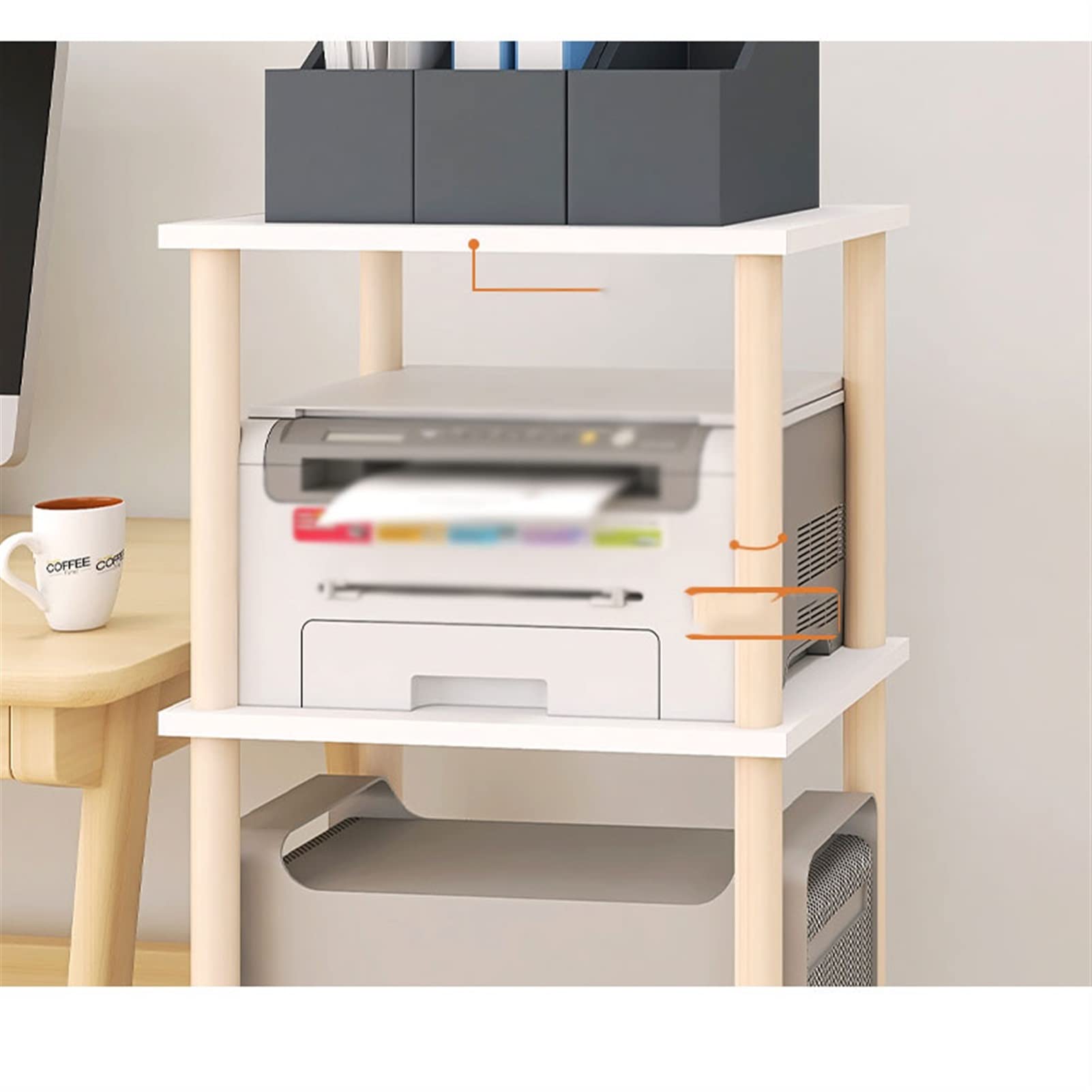 Supporto per CPU Stand da pavimento a soffitto a 3 strati CPU con portata for carrello rimovibile for impieghi gravosi con ruote in legno massiccio con ruote con ruote con ruote Supporto per PC Case