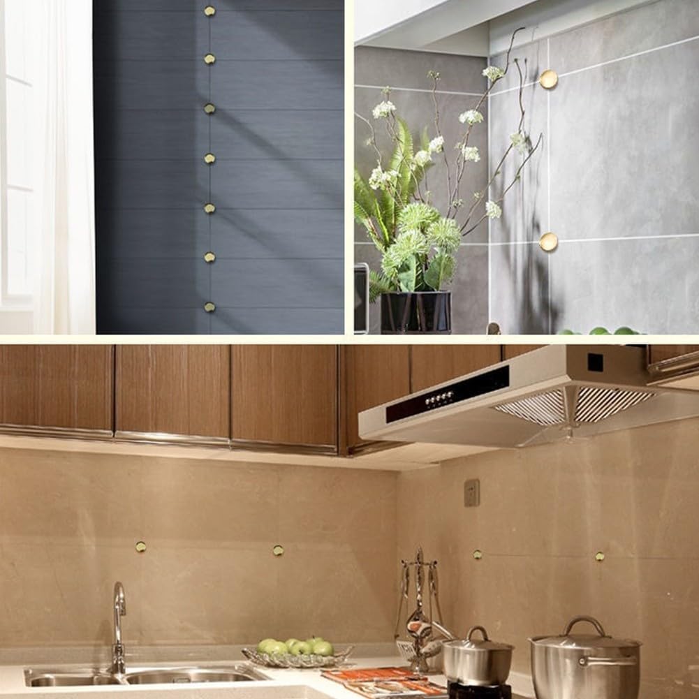 Decorative Mirror Screws Solid Brass Mirror Polished Gold Screw Covers Furniture Glass Fasteners for Tea Table Wardrobe Advertising Sign Hardware(10mm)