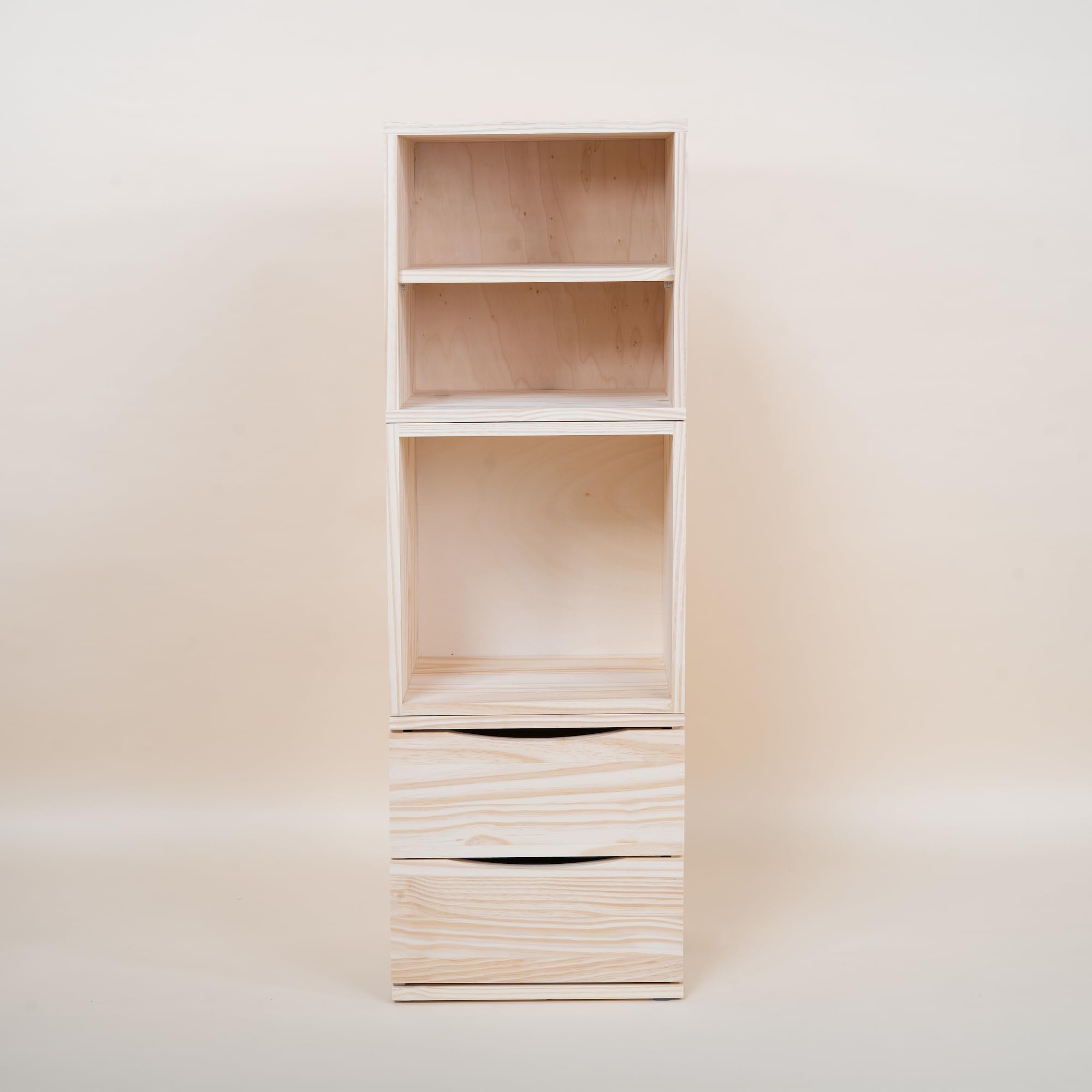 Regalwürfel "Modulable" | Kiefer Massiv | Verschiedene Ausführungen | Würfelmodul aus Vollholz | Korpus Kiefernholz | Holzmöbel | Organisation (Modul 2)