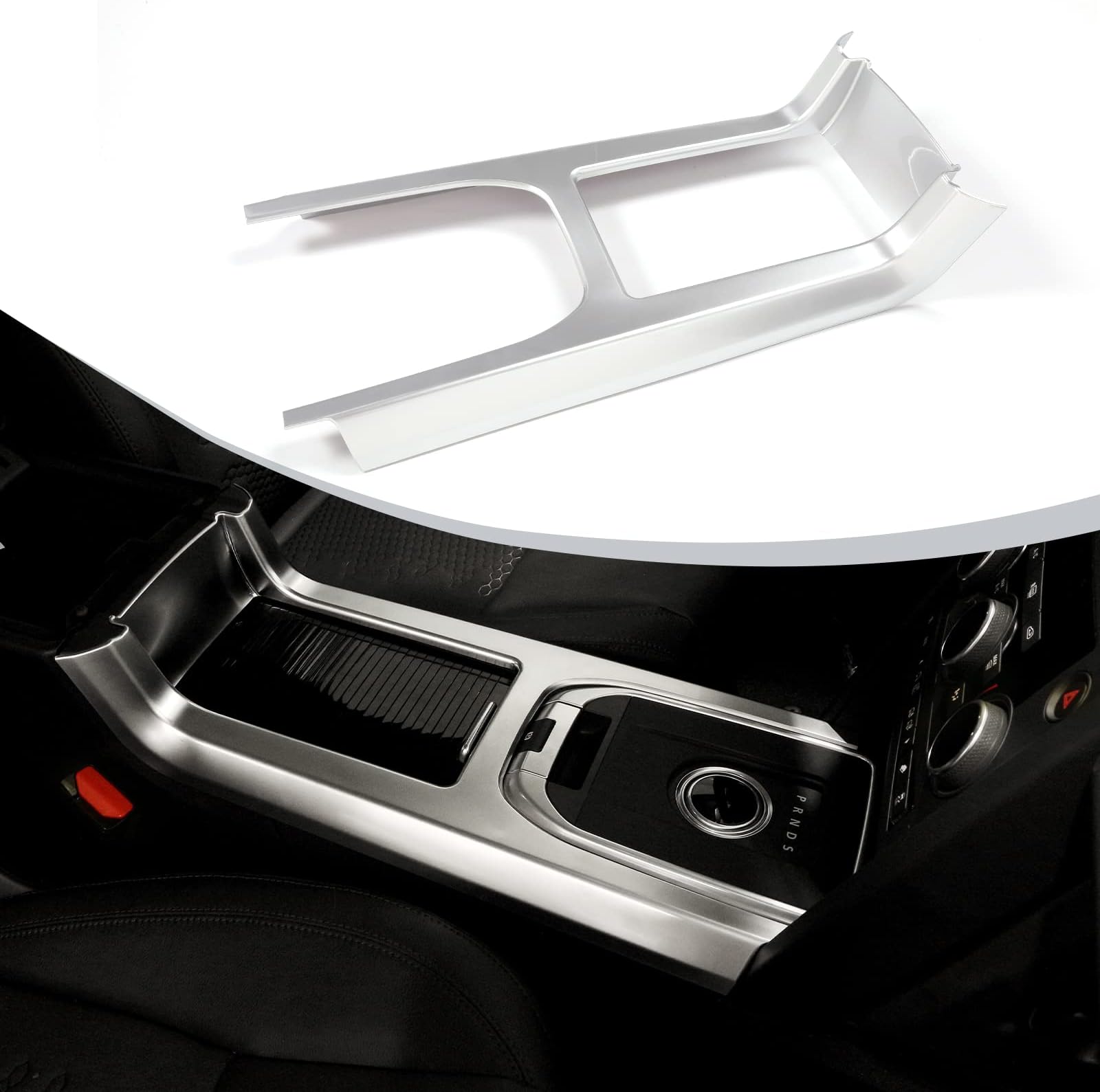 BEINSTOCK ABS Matt Silver Interior Accessory Gear Shift Panel Trim Car Sticker for Discovery Sport 2015 2016 2017 2018