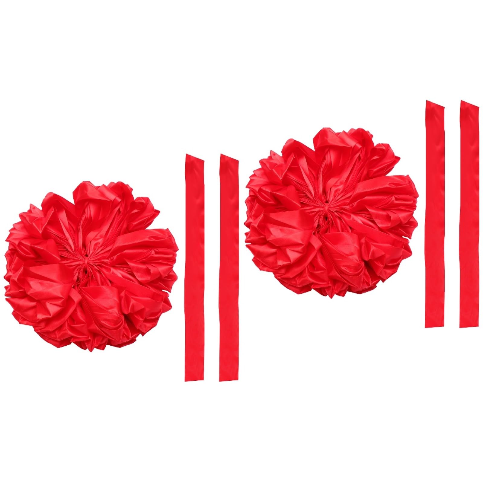 Ciieeo 2 STK Hochzeit Auto Dekoration Blumenstrauß Blumenschleifen im Hochzeitsauto Bandschneideversorgung seidenband bandfeile blumendeko Blumenball-Requisite Ornament Seidenmaterial rot