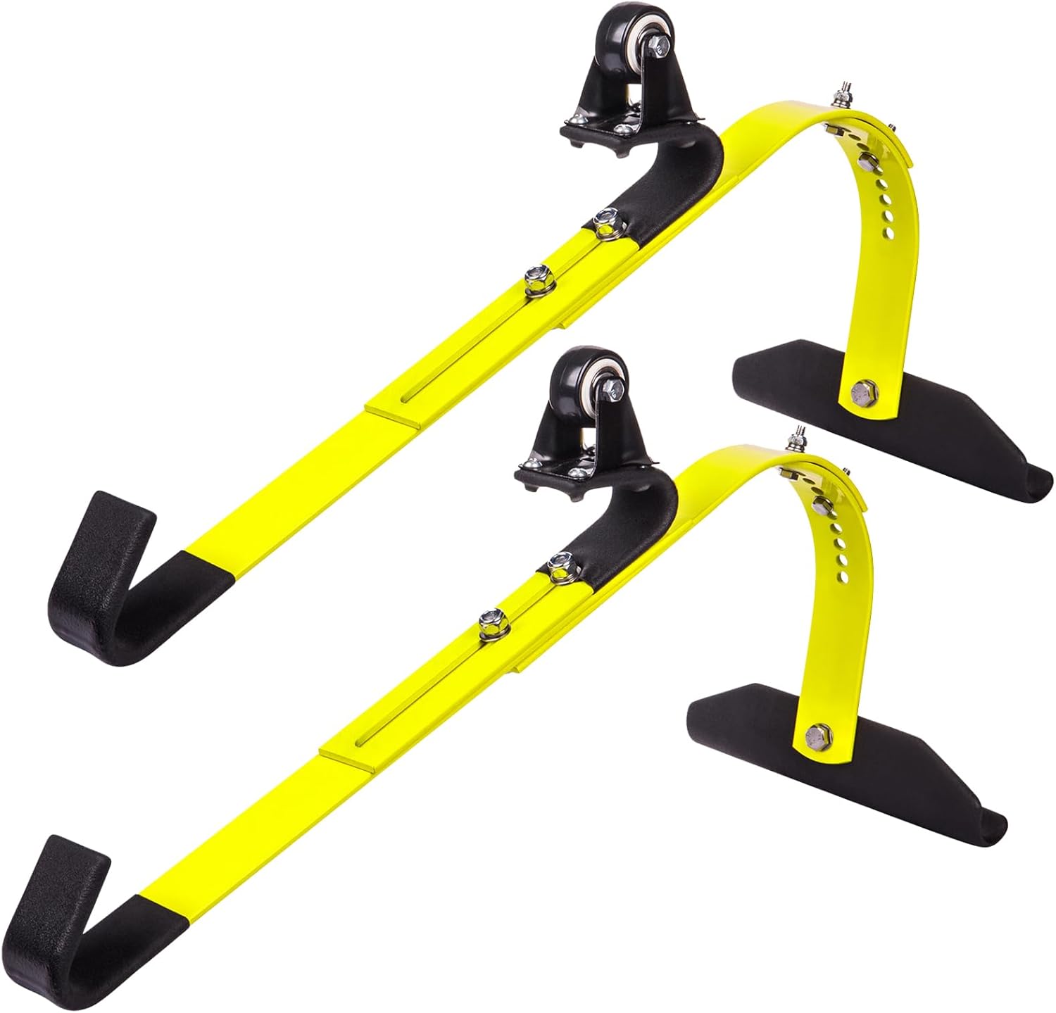 2 Pack Heavy Duty Ladder Stabilizer, Ladder Roof Hook with Wheel for