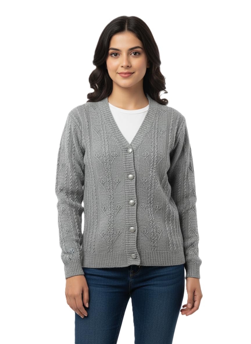 KRITI Women Full Sleeve V-Neck Rainbow Fabric Cardigan for Women Art NO 95128-image-14