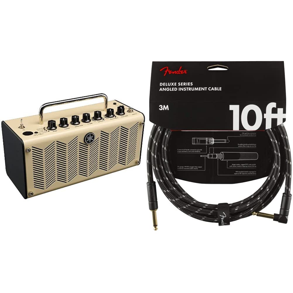 Yamaha,GTHR5UK,THR5 AA8Ivory Gitarrenverstärker & Fender Kabel Deluxe Series, 3m, bk Tweed Angled
