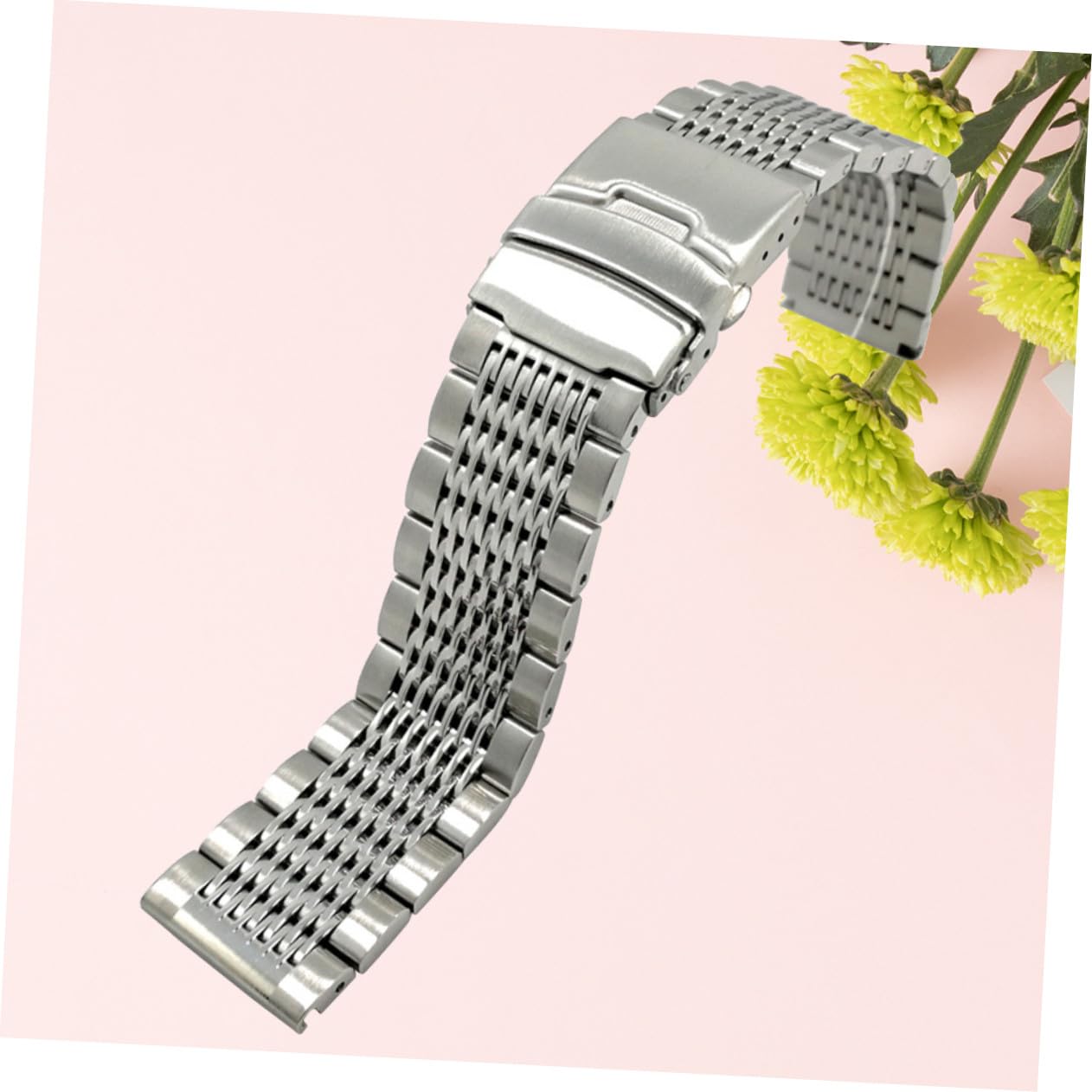 Uonlytech Correa de Reloj de Acero Inoxidable, Pulsera Sólida y Elegante para Reloj de 20 Mm