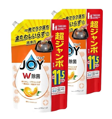 ジョイ W除菌 食器用洗剤 贅沢シトラスオレンジ 詰め替え 1490ml × 2袋セット 大容量