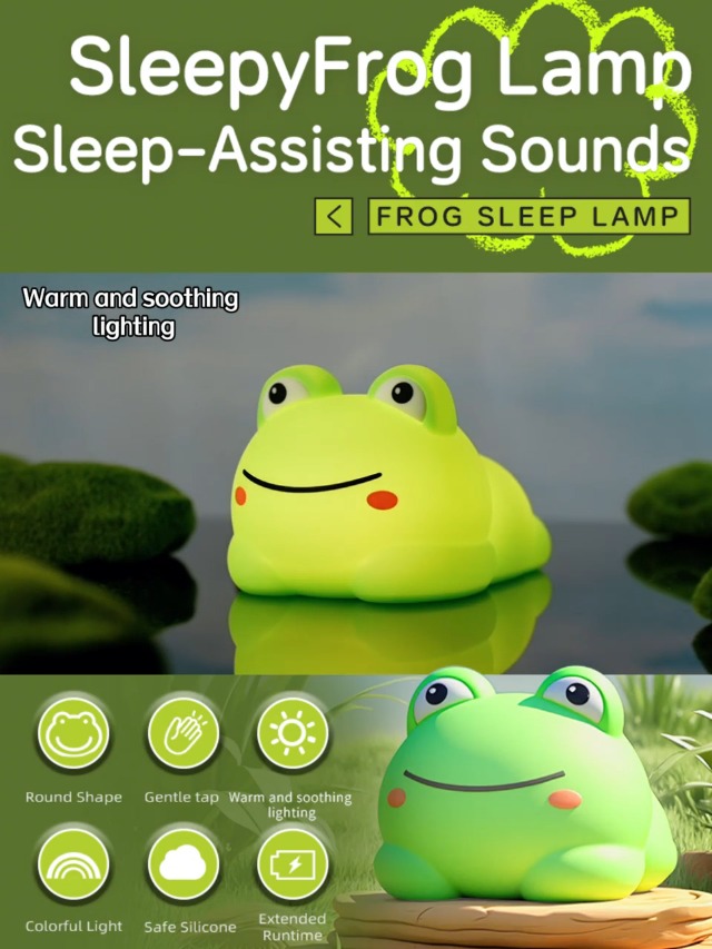 Image of Led Cute Frog Night Light, Dimmable Timer Kawaii Lamps, Super Squishy Silicone USB Rechargeable Touch Control Night Lamp, Used for Camping Party Room Decor (Frog A)