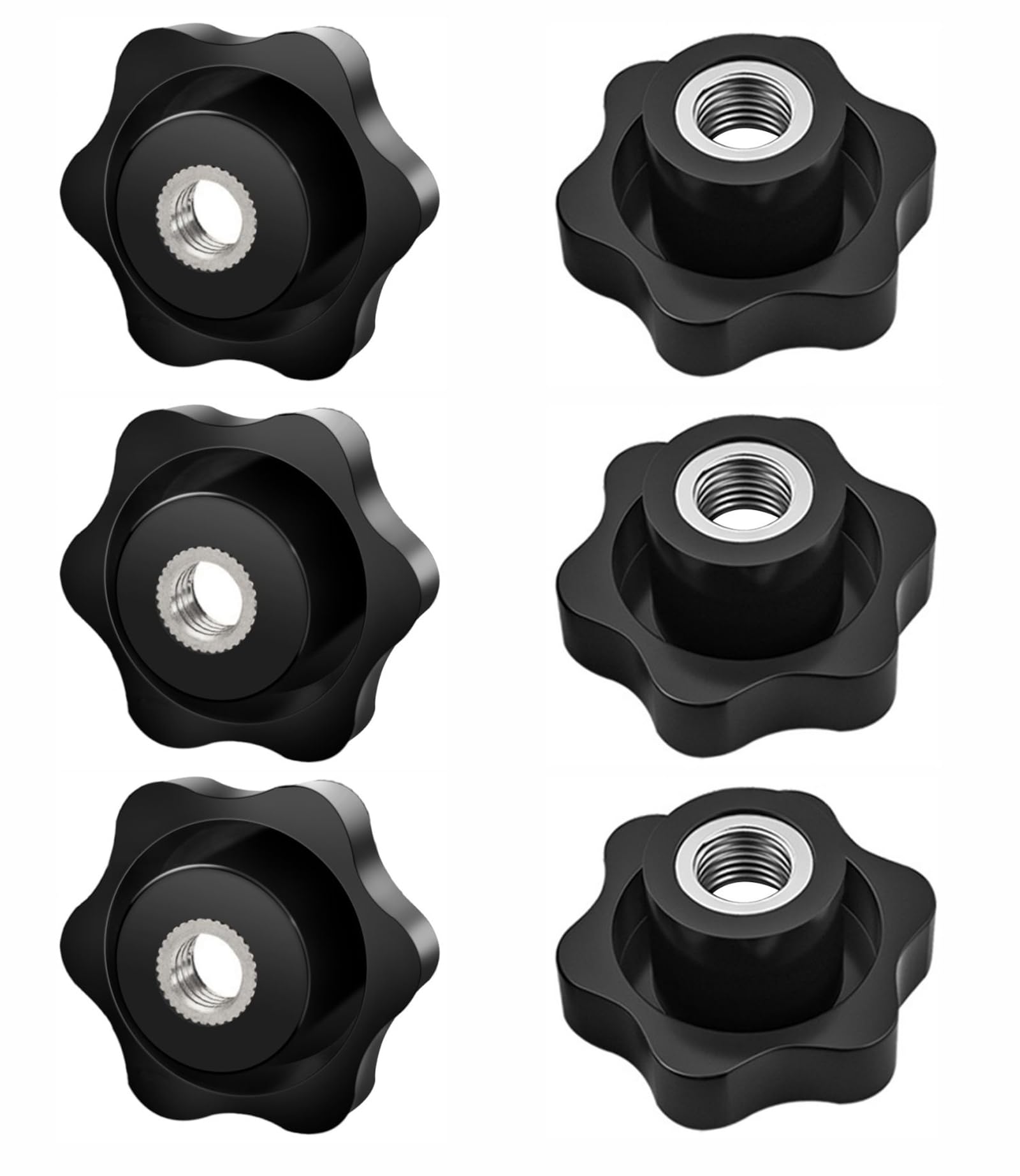 MAJOYLIFE Pomello di fissaggio, 6 pezzi, testa a stella in plastica (48 mm, M8)