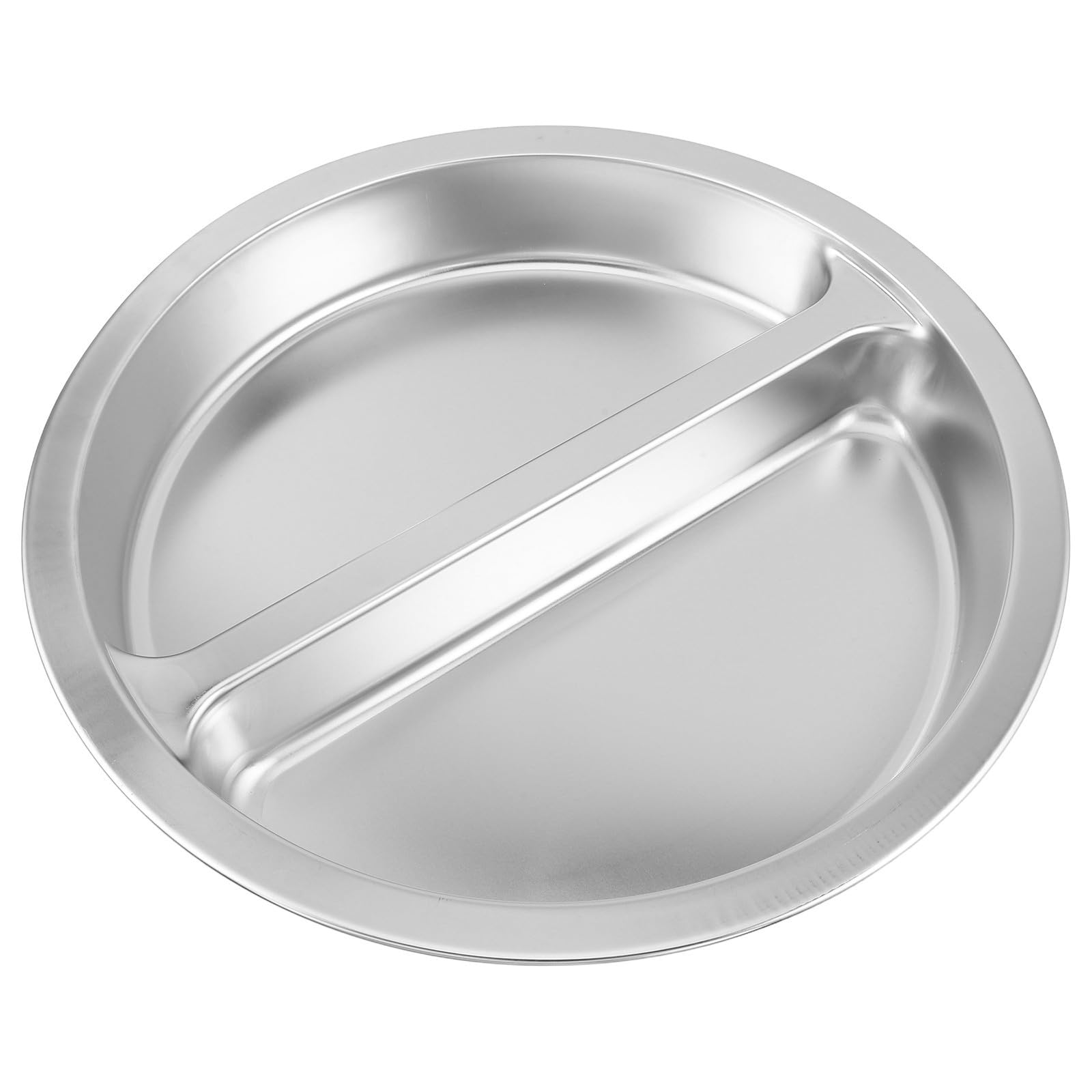 Plato de Buffet Redondo de Acero Inoxidable de 6 L con Doble Compartimento, Diseño Higiénico y Elegante para Fiestas y Hoteles Profesionales