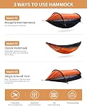 Tente de hamacs avec filet de mousse et d'ombre de soleil, extra grand pour 2 Person, Hamacs suspendus légers Straps d'arbre, tente de terrain de vie pour l'extérieur, randonnée, et Travel