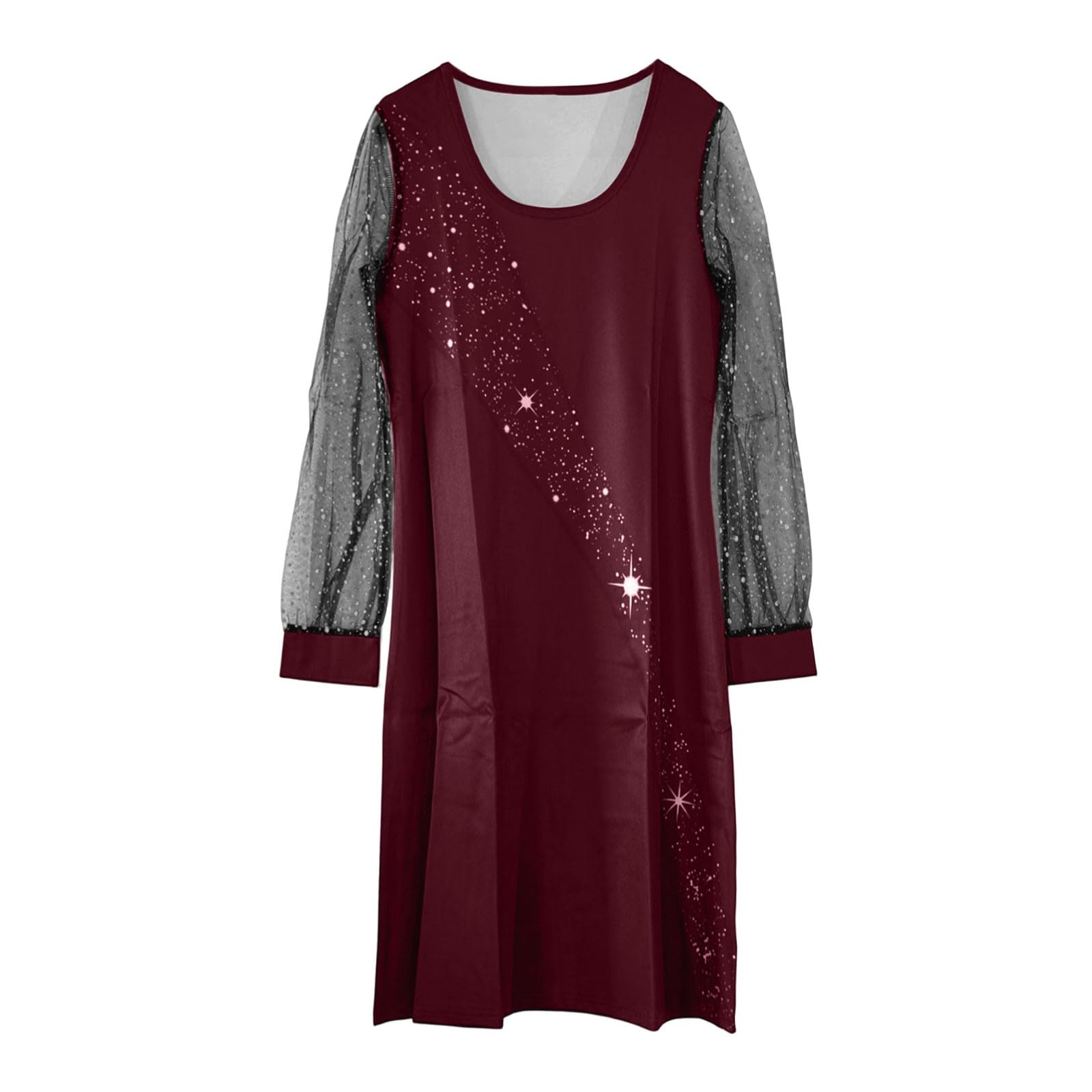 2026 Longue en Transparent élégante décontractée ornée Sequins Paillettes idéale soirées fêtes Jupe Coupe Ronde Motif Polyvalent Quotidien Bureau Vacances Automne Hiver
