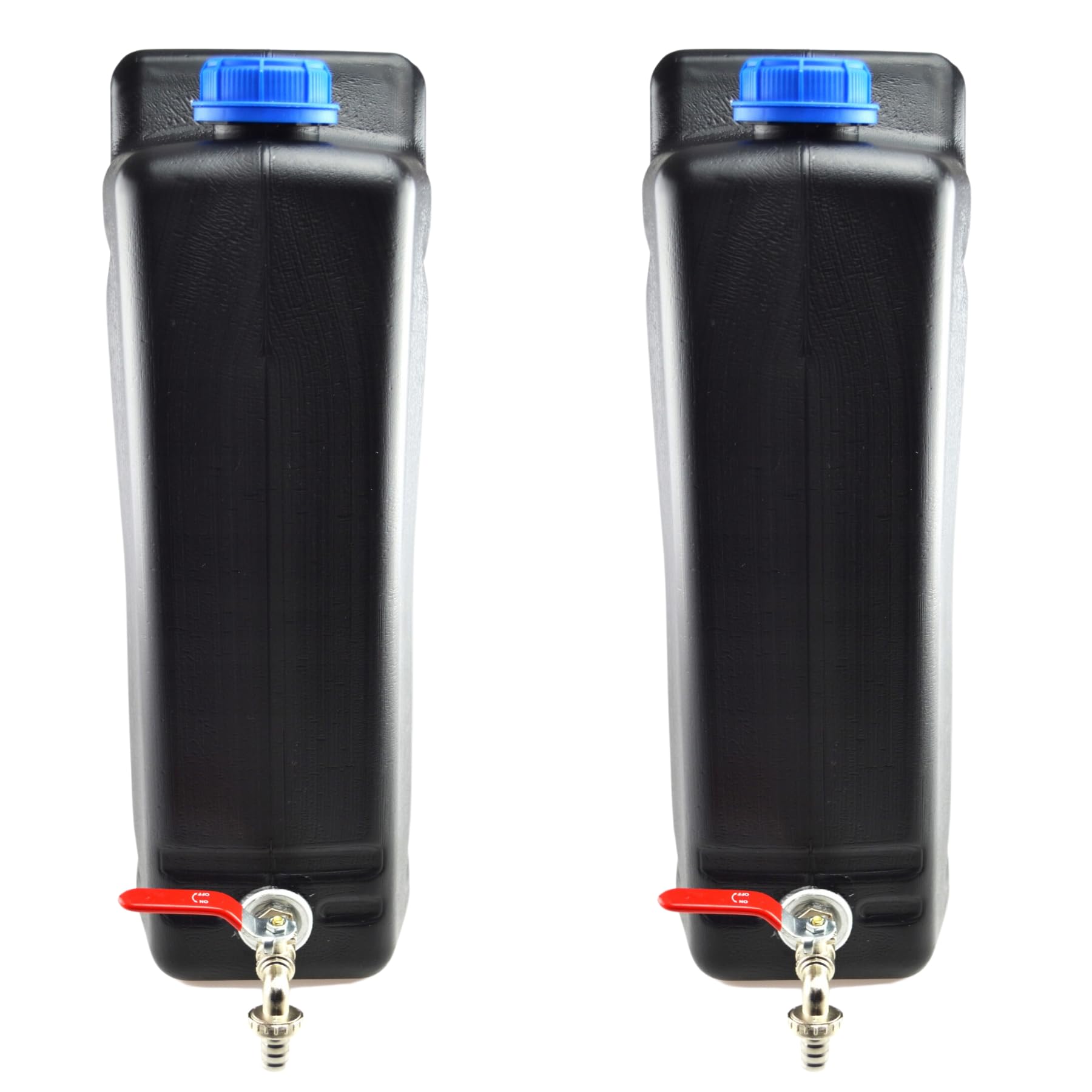 Bidón de agua de plástico, 20 l, depósito de agua con grifo, juego de 2 unidades, recipiente de agua potable, bidón de reserva, bidón de plástico, para casa, jardín, camping, etc., cierre hermético,