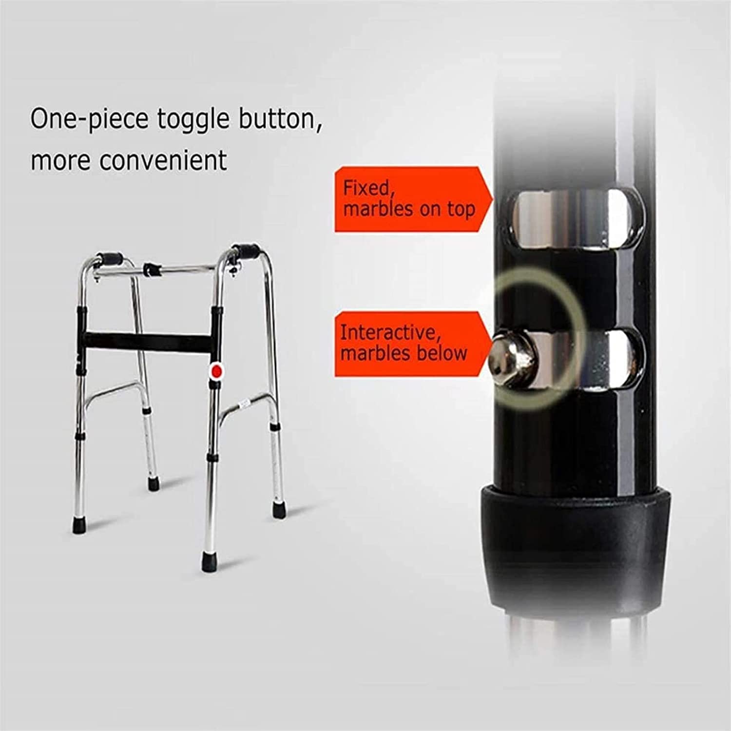 Andador para Personas Mayores, Plegable, Ligero, de Aluminio, con Altura Ajustable, Ayuda para la Movilidad para Personas Mayores y Adultos (sin Ruedas), decoración.