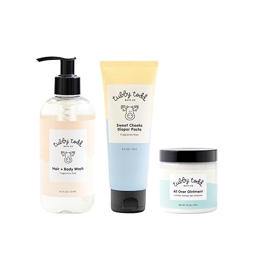 Miniatura 10 de TUBBY TODD Baby Bundle - Conjunto de Cuidado de la Piel para Recién Nacidos - Champú y Gel de Cuerpo Hipoalergénico, Ungüento Multiusos con Avena
