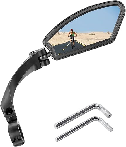 Espejo retrovisor de bicicleta, soporte para manillar de bicicleta con lente de vidrio resistente a los arañazos, espejos universales ajustables