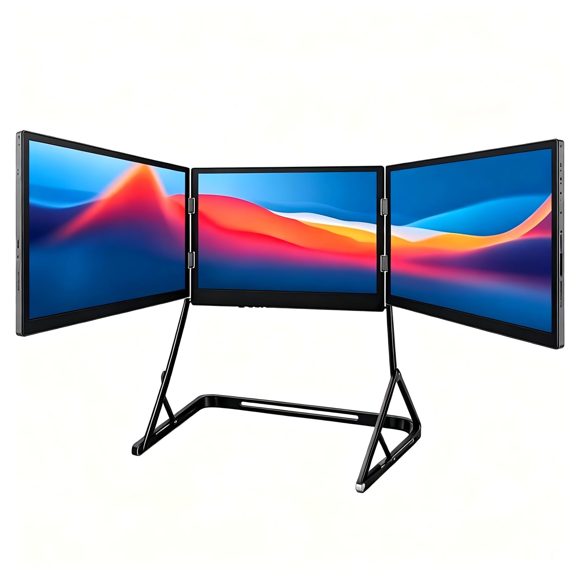 Przedłużacz ekranu laptopa IPS 15,6" FHD 1080P, potrójny monitor do laptopów 13-17", wbudowane głośniki, złącze HDMI typu C dla systemów Windows i Mac