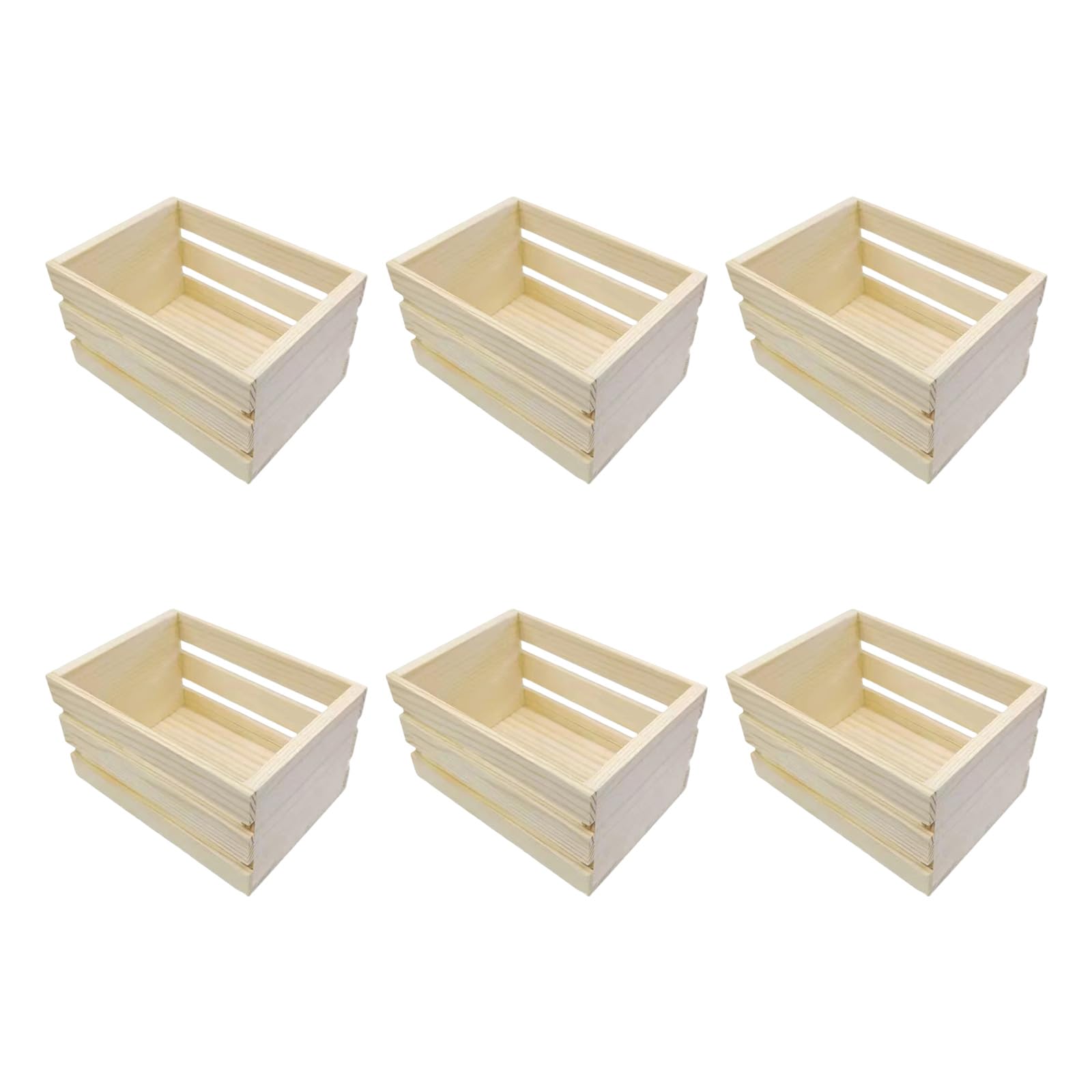 Hrtyvhin 6 / 12Pieces Small Pine Wood Storage Box Organization Nesting Box for Toy Cosmetic Doll House Display Accessories Wooden Storage