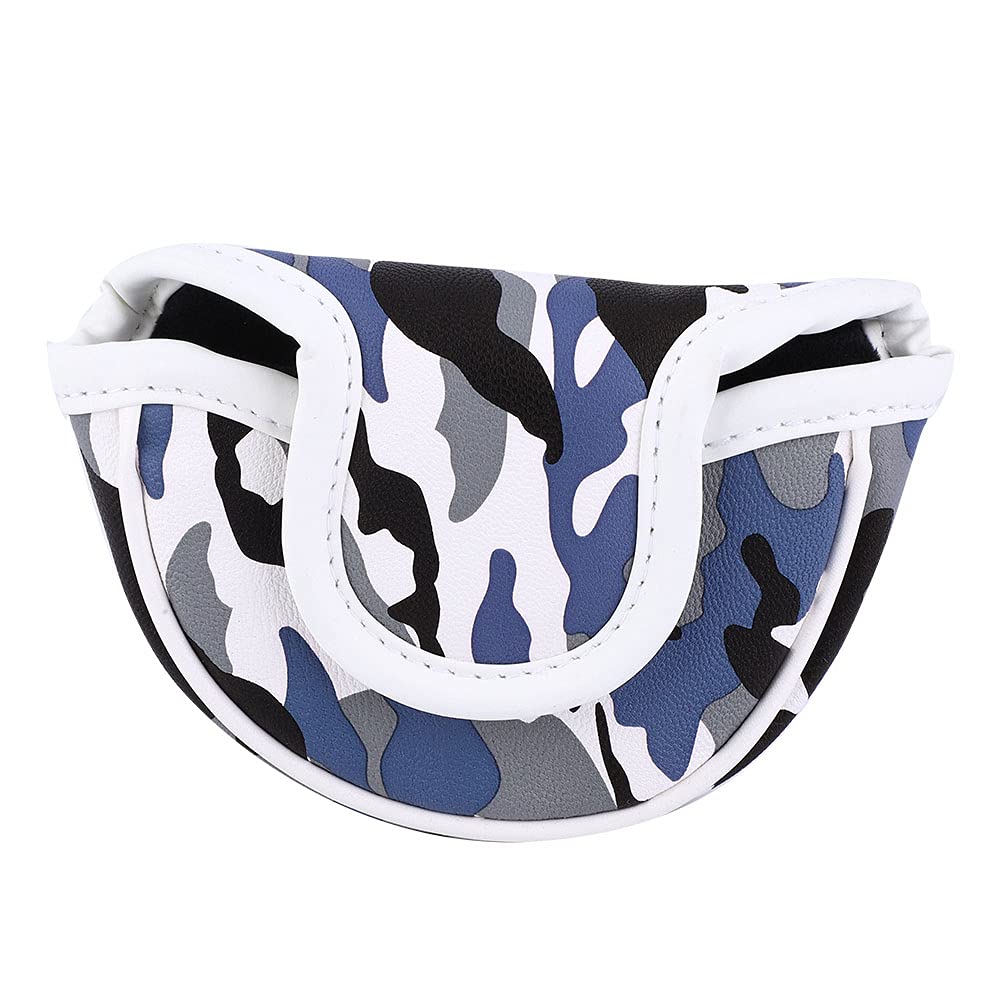 Sxhlseller Camouflage Semicircular Putter Cover, Thicken Plush Wear-resistant Magnetic Buckle Design Putter Cover Suitable for Protecting Clubs