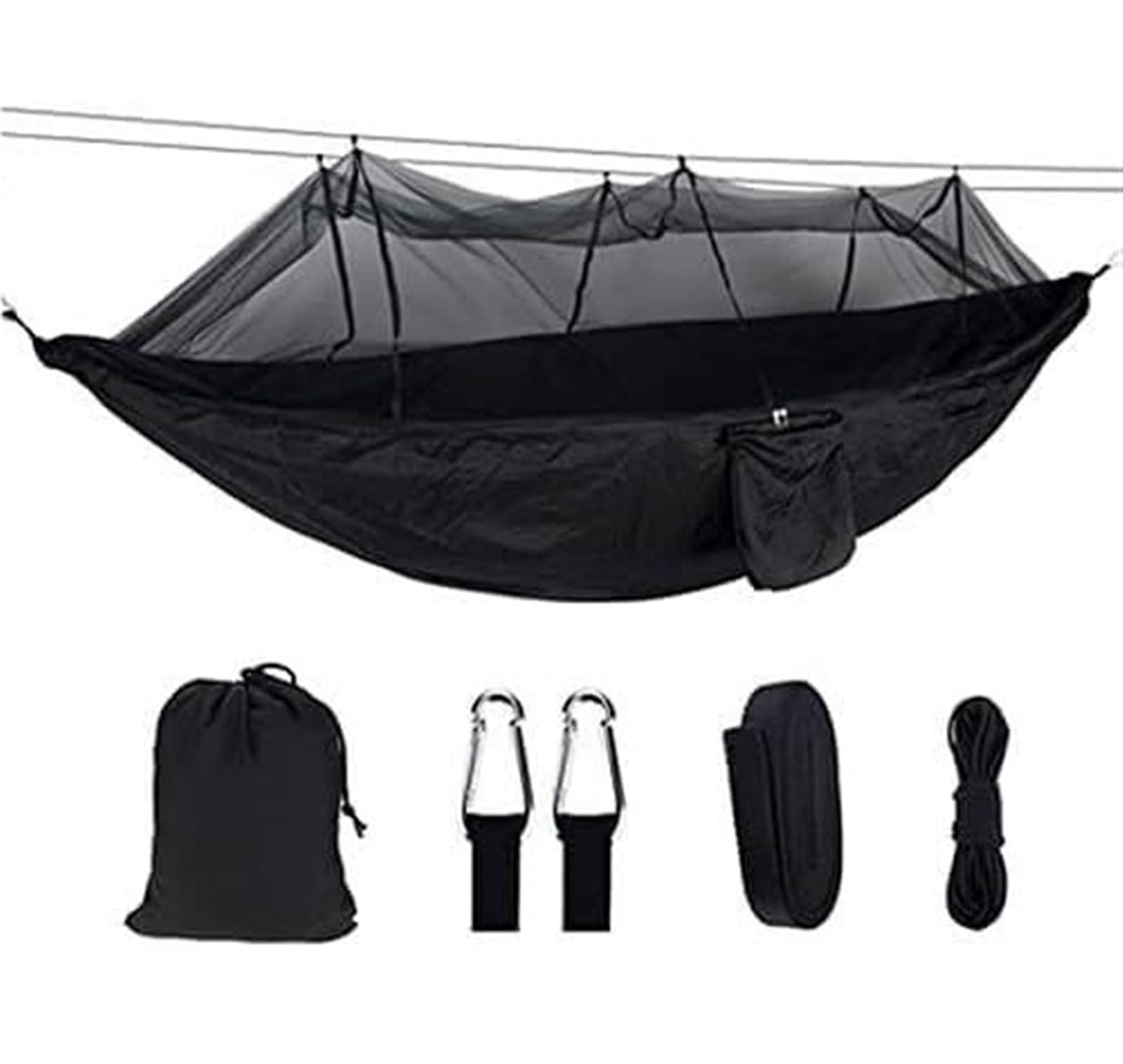 Reisehängematte Tragbare Hängematten Mit Moskitonetz, Unverzichtbare Campingausrüstung Für Reisen, Wandern, Rucksackreisen, Strand, Terrasse Hängematte Outdoor(L)