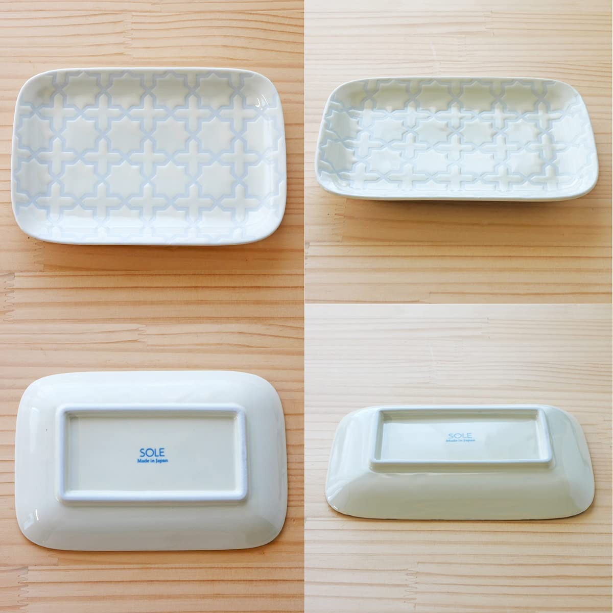 Amazon.co.jp: ドルチェデュオ 長角皿 セット 幾何学模様 16.5
