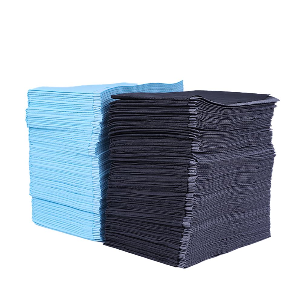 Nappe jetable de Nettoyage de Tatouage, napperon Non tissé de Tatouage, Chiffon Anti-poussière de Nettoyage d'établi, 45x33cm, 125 pièces/boîte (Noir)