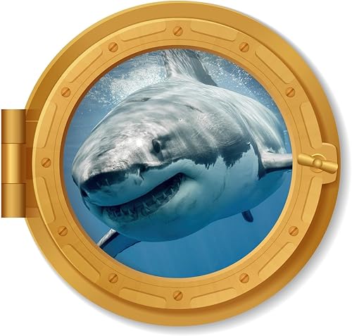 Miniatura 11 de Niwo ART - Adhesivo 3D de coral A, latón, ojo de buey submarino bajo el agua, adhesivo de pared autoadhesivo para despegar y pegar (12 pulgadas)