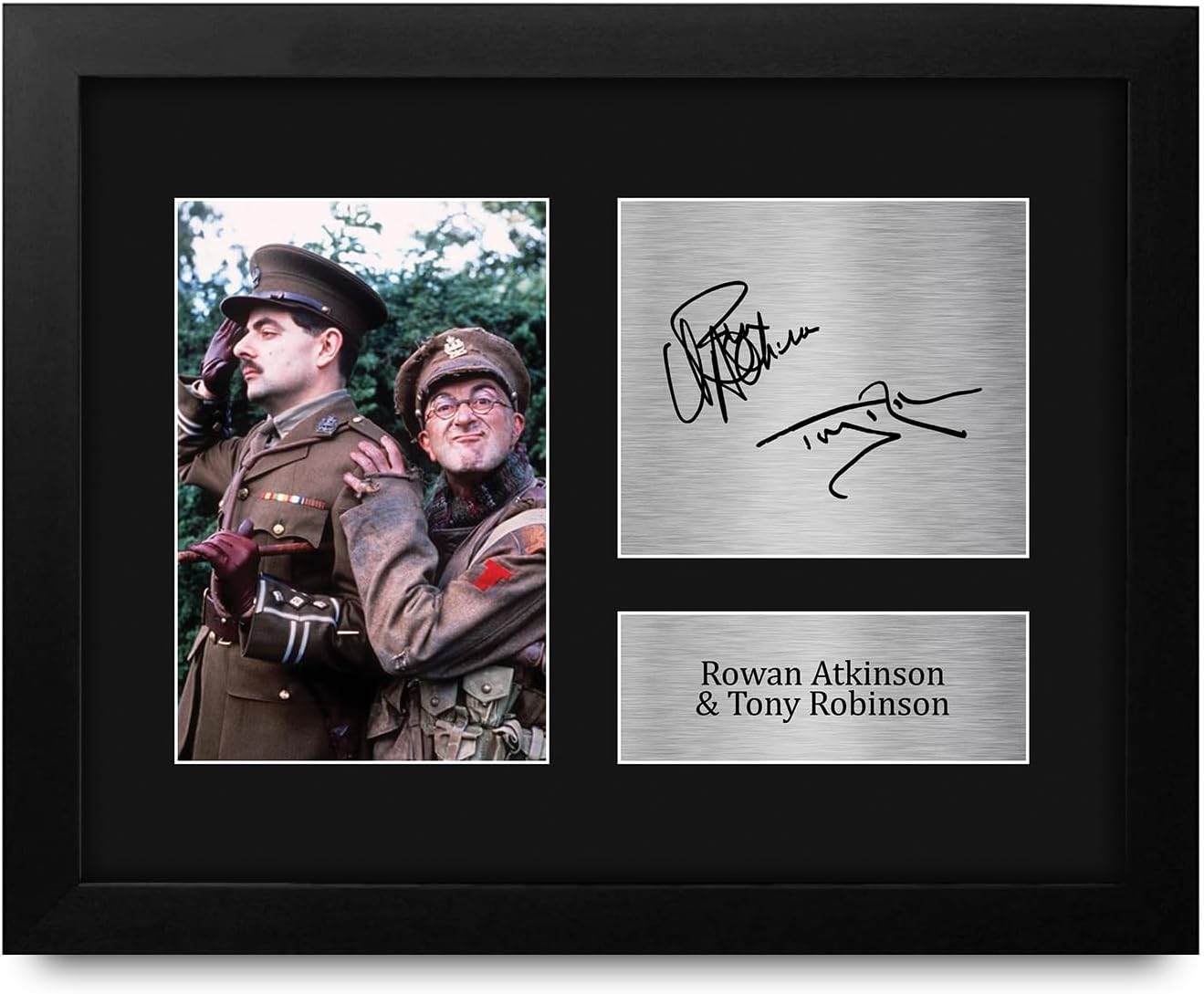 HWC Trading Rowan Atkinson & Tony Robinson Blackadder Framed Gifts Printed Signed Autograph Picture for TV Show Fans - US Letter Size