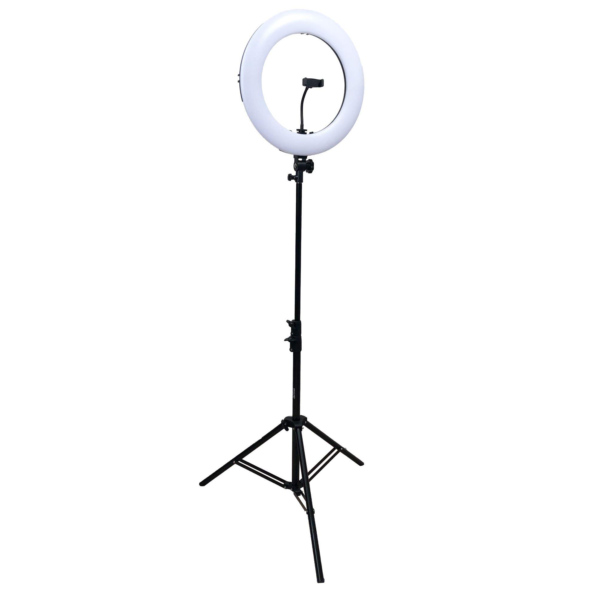 Dracast Halo Plus Series LED180 | 18" Dimmable LED Video Ring Light Kit with Phone Holder and Light Stand | Bi-Color 3200K-5600K | Remote Control |
