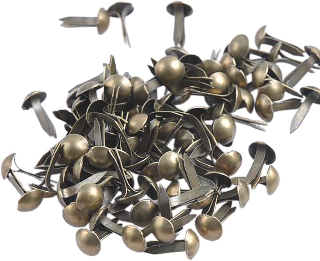 ECYC 300 Pcs 5x10mm Round Metal Brads, Mini Brads Paper Fasteners for DIY Crafts Scrapbooking Decoration,Copper