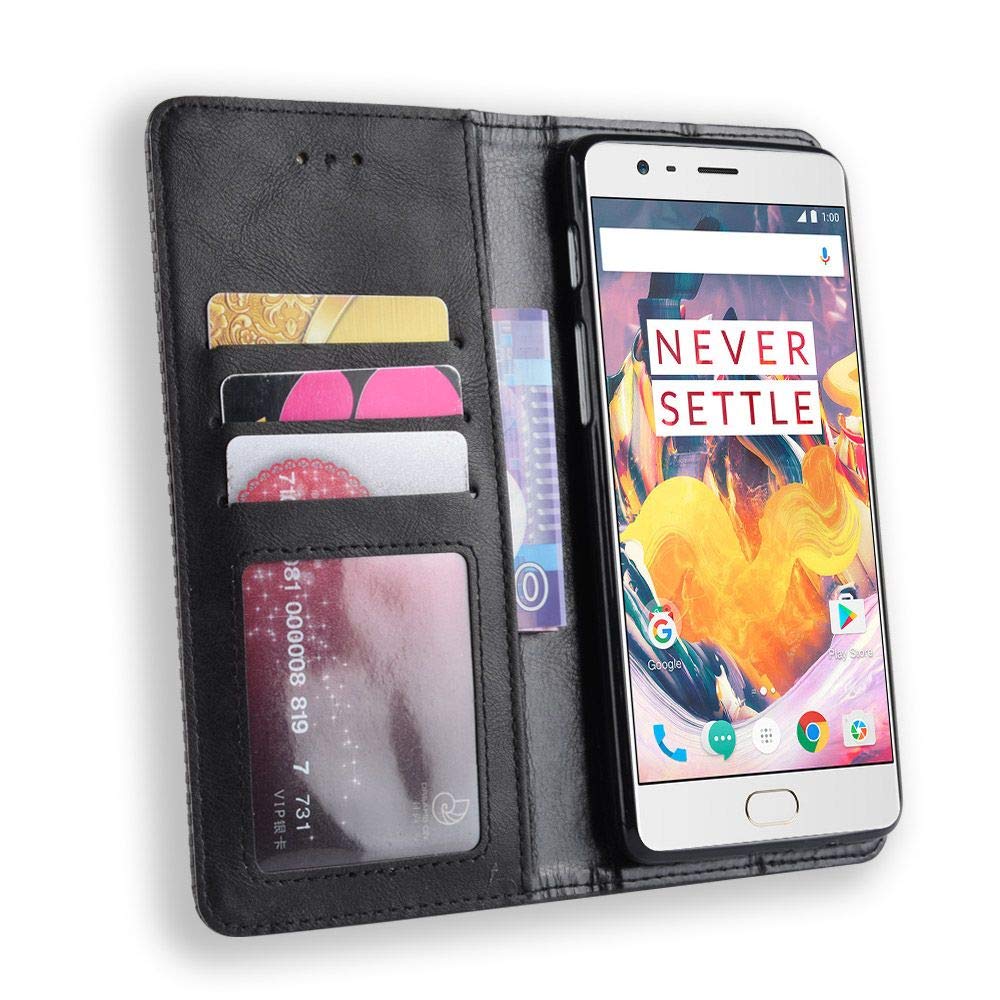 Custodia A Portafoglio Con Flip Magnetico Per OnePlus 3T - Pelle Ecologica PU Con Supporto E Slot Per Carte - Sensazione Setosa - 2