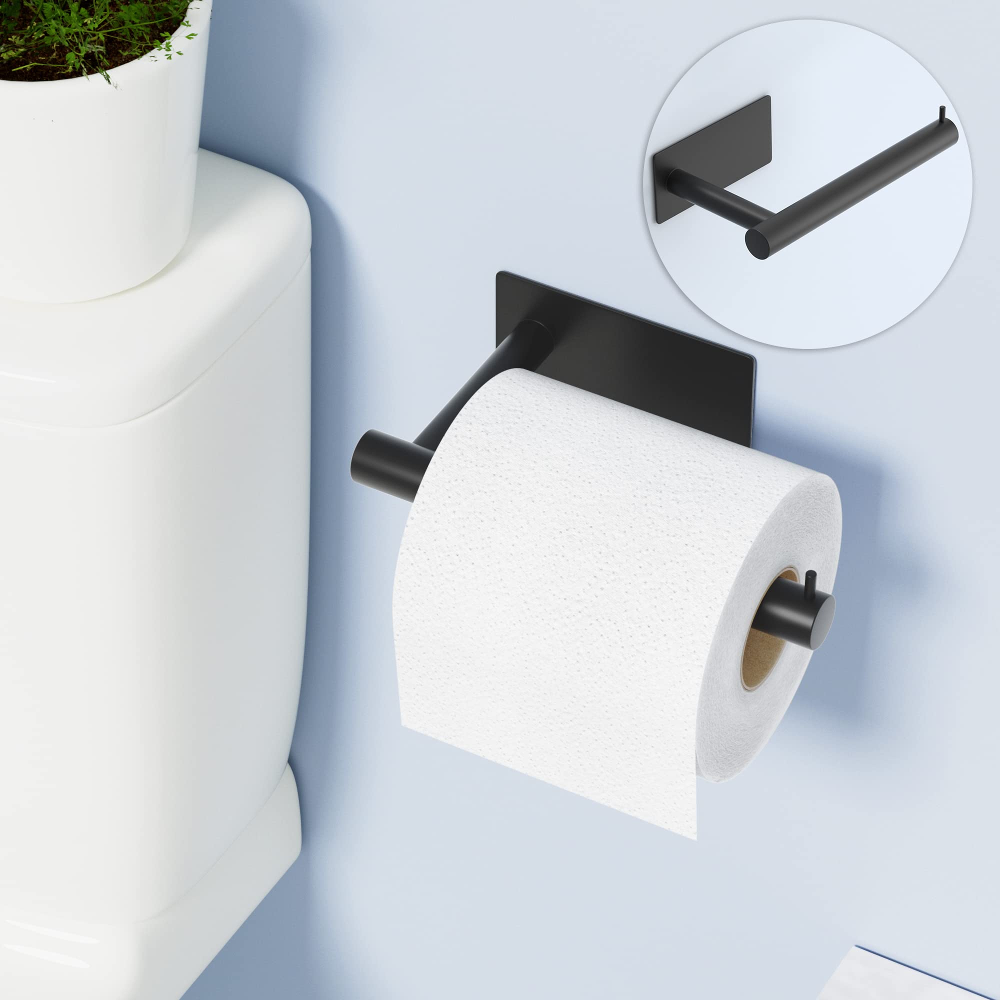 Susswiff SelfAdhesive Toilet Paper Holder Matte Black