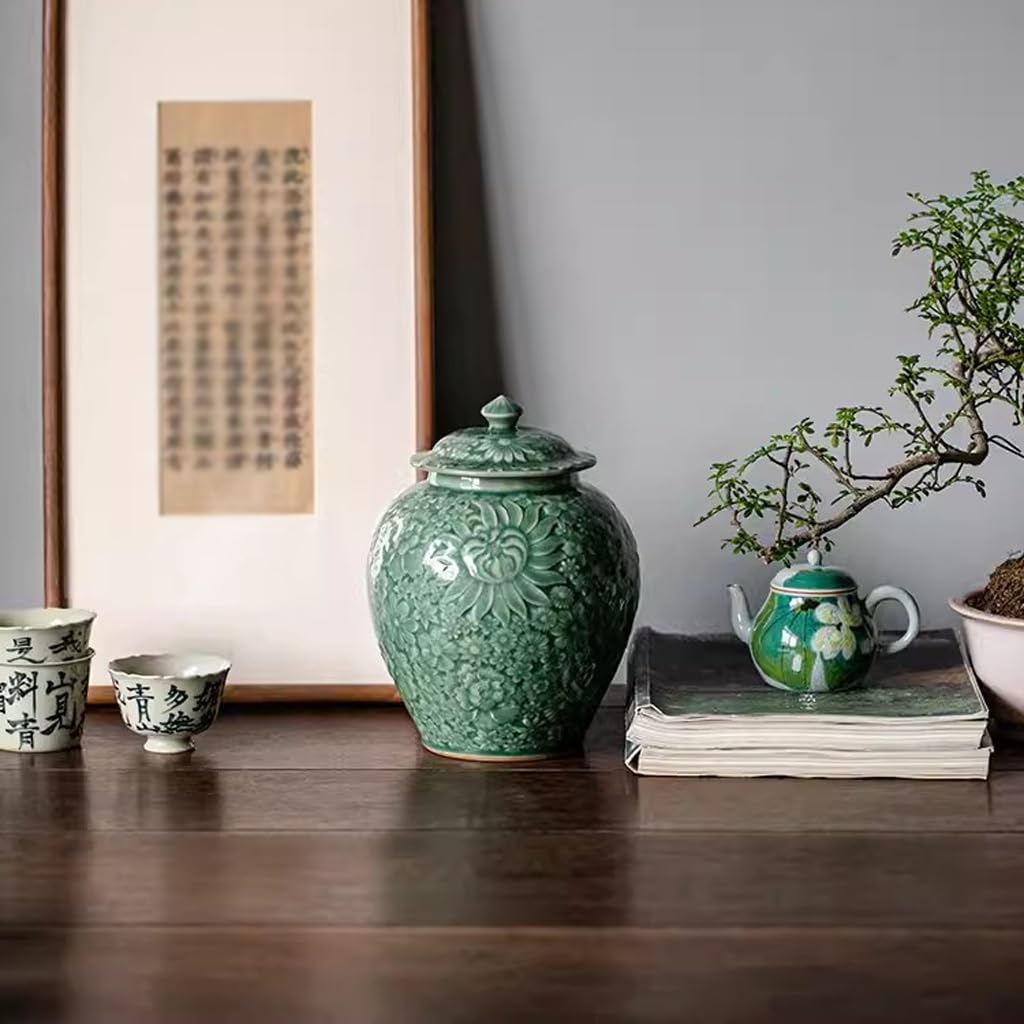 Herbata Celadon Herbata Puszka, Ceramiczna Puszka Zamknięta, Herbata Puszka Do Przechowywania, Herbata Zielona Do Użytku Domowego, Herbata Czarna, Puszka, Herbata Magazyn Kuchenny Pojemniki