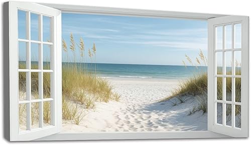 Miniatura 28 de 20"x 40" Canvas Wall Art Vintage Window Landscape Farmhouse Nature Scenery Warm Framed Pictures Painting Print Large Wall Art for Living Room