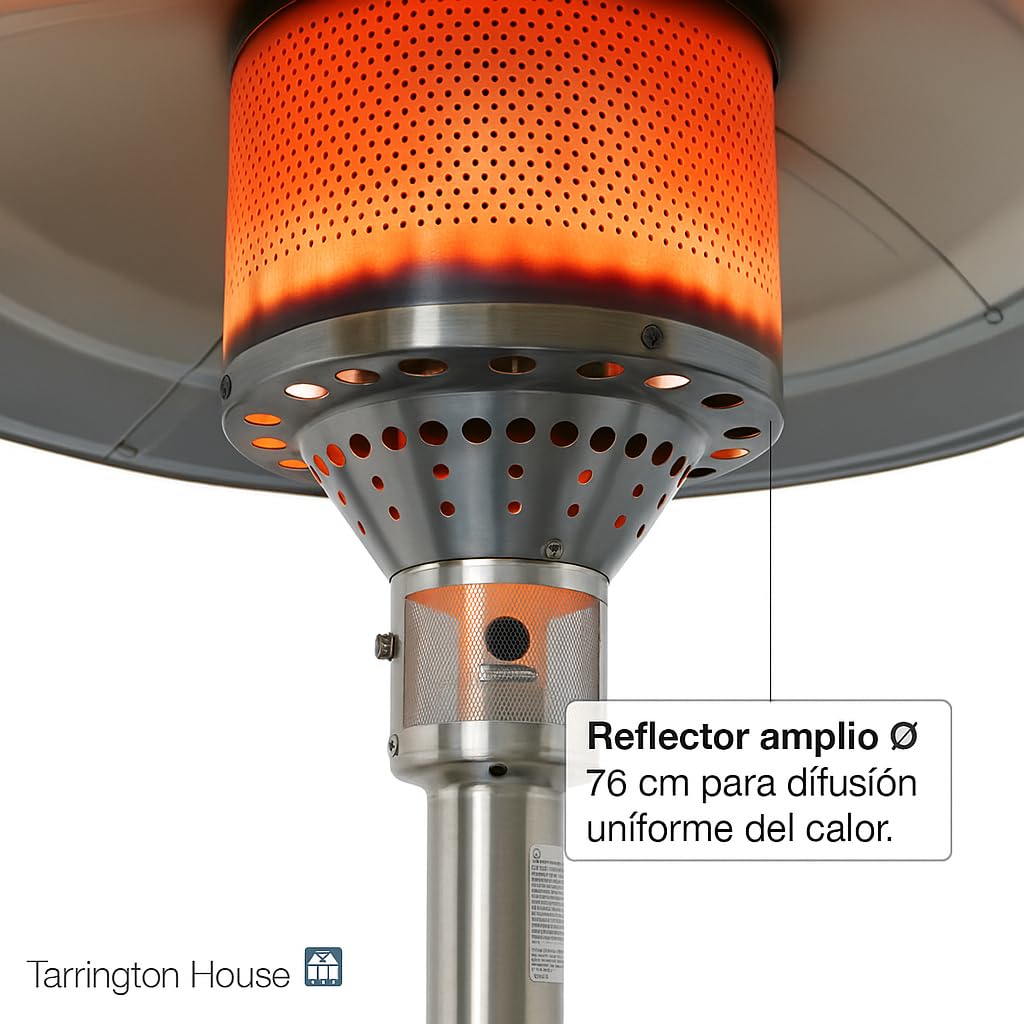 Tarrington House Estufa de gas Seta para exterior GPH3000, 76 x 218 cm, gris