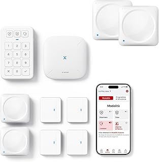 X-Sense Smart Home Sicherheitssystem, Alarmanlage für Tür und Fenster, Codeschloss für die Haustür mit App, funktioniert mit Alexa, Tür- und Fenstersensoren, Bewegungsmeldern, Smart Home Keypad