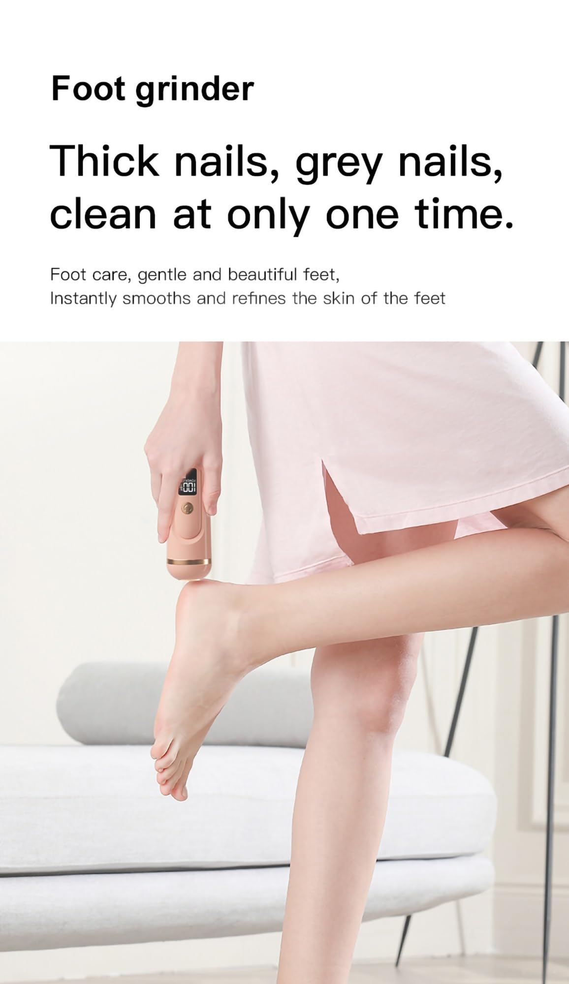 Pilnik do Stóp do Usuwania Twardej Skóry Z Wyświetlaczem Na Baterie, Profesjonalne Narzędzia do Pedicure Stóp Na Popękane Pięty, Modzele I Martwy Naskórek (Color : Pink)