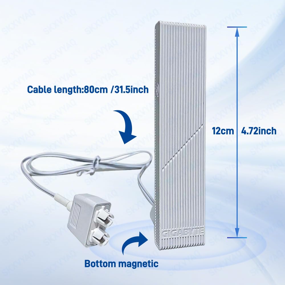 Antena de base magnética WiFi 7 con nueva interfaz para PC de escritorio para GIGABYTE X870 Z890 B850 WiFi7 Antenas placa base blanca