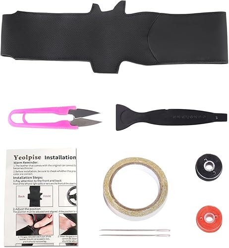 Miniatura 5 de Funda para volante cosida a mano, compatible con Honda 2022-2025 Civic Sedan Si/2022-2025 Civic/2023-2025 CR-V HR-V Civic Type R, funda de cuero de