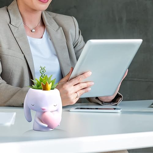 Miniatura 5 de bvgfsahne Large Snowflake Ornament Face Flowerpot Indoor and Outdoor Plants with Ceiling Flowerpot Flowerpot Face Flowerpot Head Flowerpot Elephant