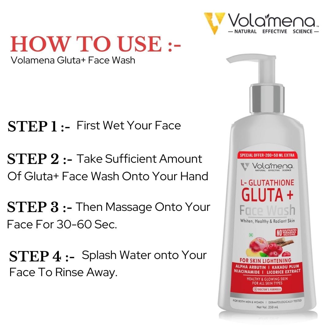 Volamena L Glutathione Face Wash For Skin Brightening And Glow