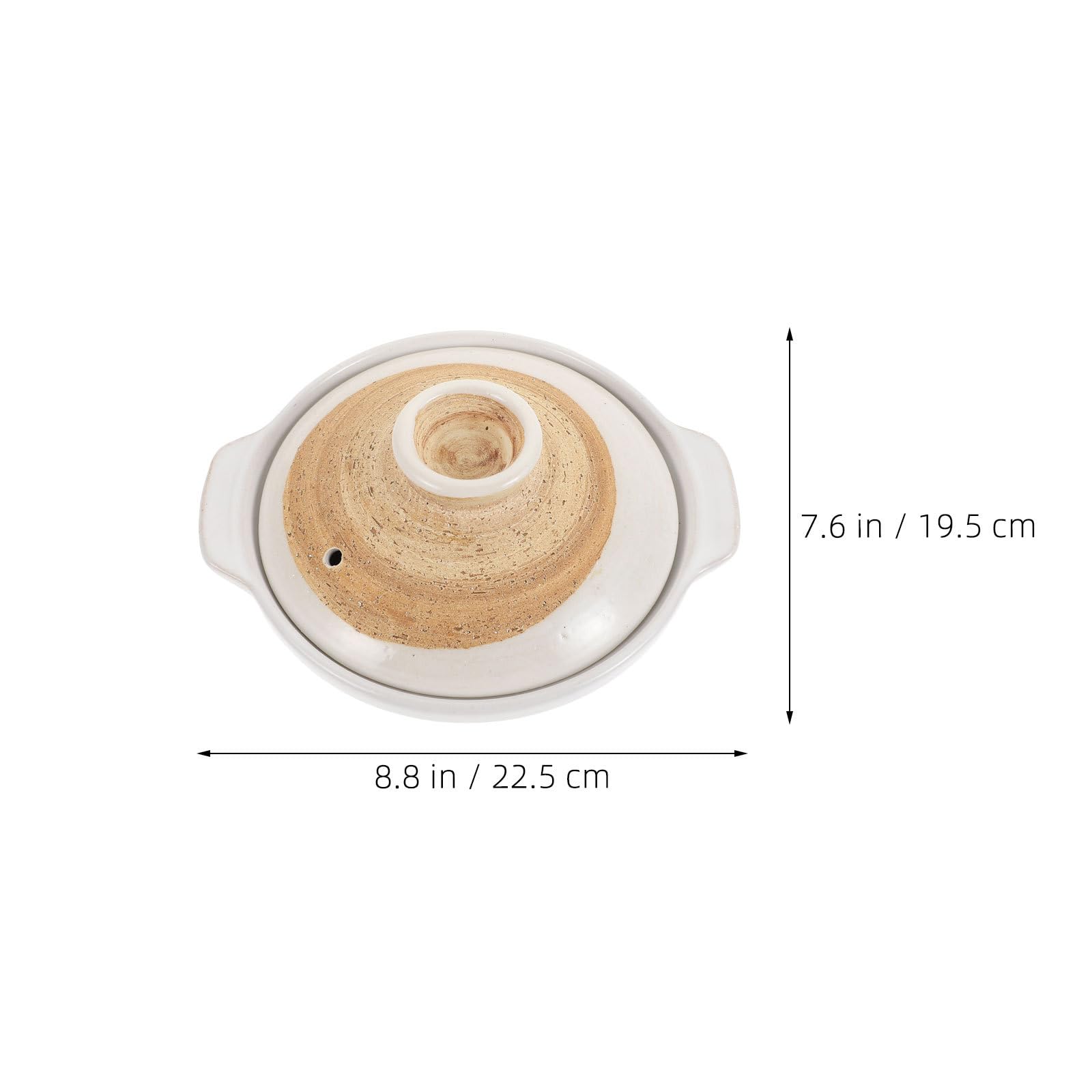 Pentola in terracotta con coperchio - 450 ml, pentola tradizionale asiatica, casseruola in argilla per una persona - Stufati, utensili da cucina per riso, zuppe, pasti in famiglia, cena di